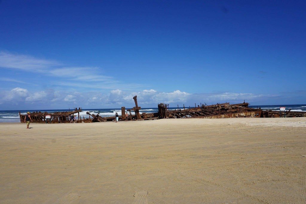 Das Schiffwrack direkt am Meer