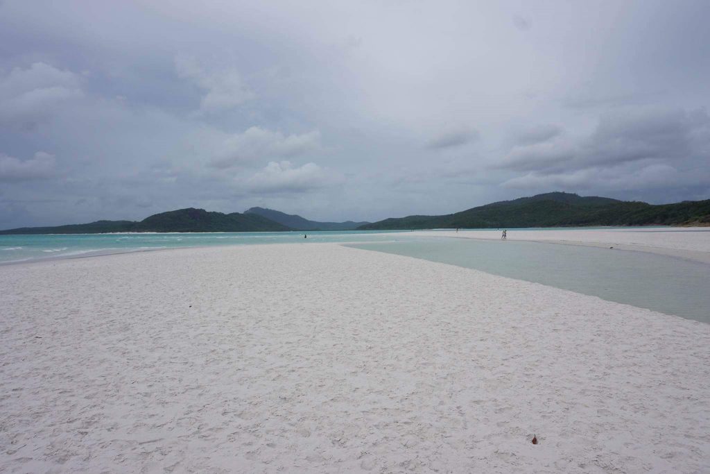 Nochmal Whitehaven Beach. Trotz des Wetters war es wirklich schön dort