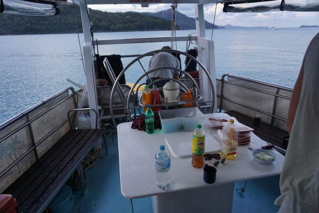 Der hintere Teil des Boots